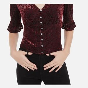 American Rag Zinfandel “Burnout Velvet” Top, Size XS, NWT.
